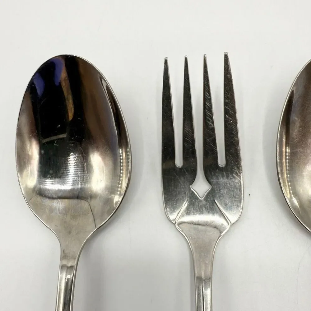 Oneida Community Royal Flute Silver Utensil Set of 3 - Tablespoons and Fork